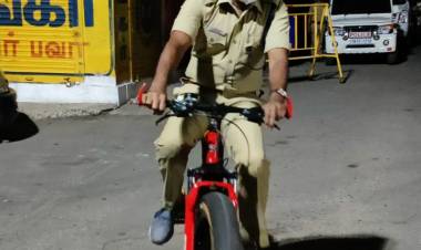 சைக்கிளில் ரோந்து சென்ற மாவட்ட காவல் கண்காணிப்பாளர் ...