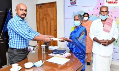 ஆற்றில் அடித்து செல்லப்பட்ட சிறுவர்களை காப்பாற்றிய பெண்மணியை நேரில் அழைத்து பாராட்டிய மத்திய மண்டல காவல்துறைத் தலைவர்...