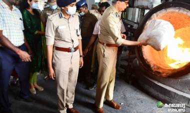 சென்னை பெருநகர காவல் ஆணையாளர் சங்கர் ஜிவால் IPS அவர்கள் முன்னிலையில் இரண்டு கோடி மதிப்புள்ள போதை பொருள் அழிக்கப்பட்டது.
