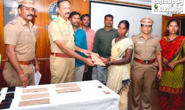 இழந்த பணத்தை மீட்டு உரிய நபரிடம் ஒப்படைத்த பெரம்பலூர் மாவட்ட சைபர் கிரைம் காவல்துறையினர்...