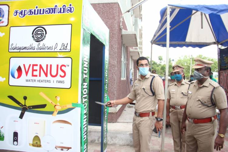 தூத்துக்குடி ஆயுதப்படை காவலர்கள் குடியிருப்பில் கொரோனா தடுப்பு முன்னெச்சரிக்கை  அருண் பாலகோபாலன், இ.கா.ப ஆய்வு செய்தார்...