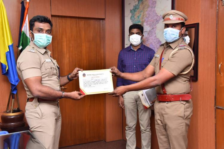 குற்றவாளிகளை பிடித்த காவலர்களை நேரில் அழைத்து பாராட்டிய கோவை மாவட்ட காவல்கண்காணிப்பாளர் செல்வநாகரத்தினம் இ.கா.ப., 